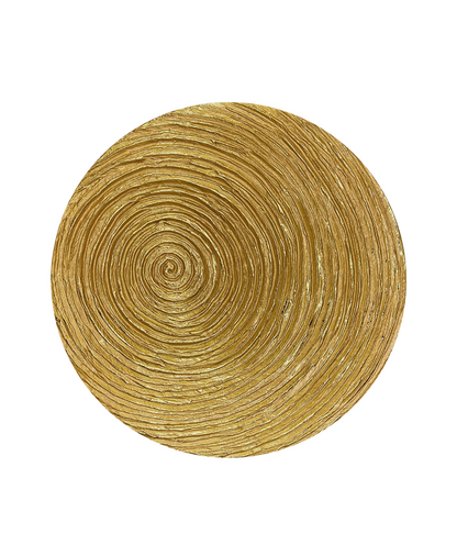 Textured 3D wall art panel in intense gold copper with gold leaf — luxury decorative surface for hotels and premium interiors.
